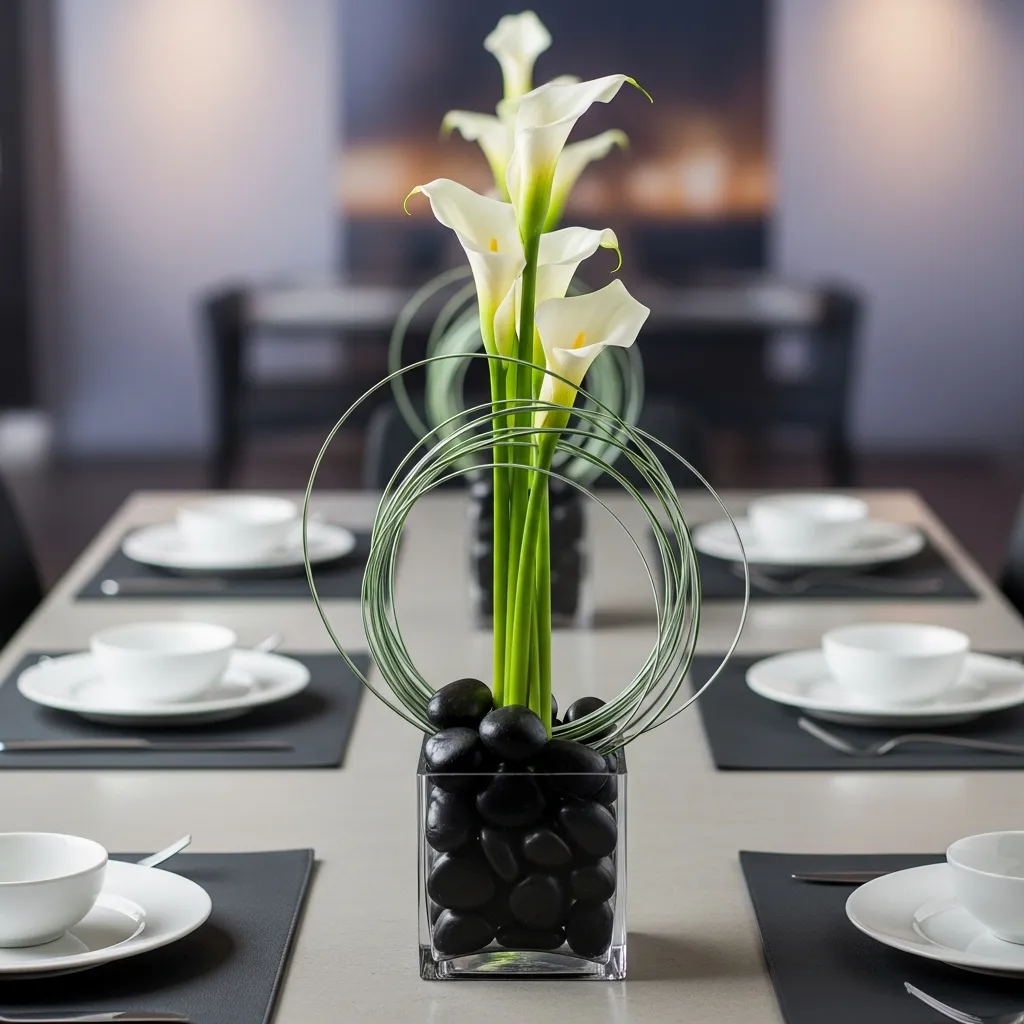 Modern centerpiece floral design